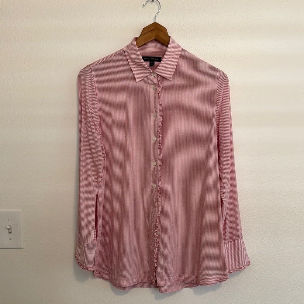 Banana Republic Striped Button-Up Shirt